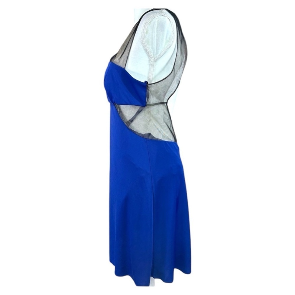 NTW BCBGMaxAzria "Waverly" Royal Blue Cocktail / Party Dress w/ Sheer Detail-M - Picture 7 of 9
